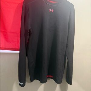 Under Armour Men's Black and Red Long Sleeve Tee